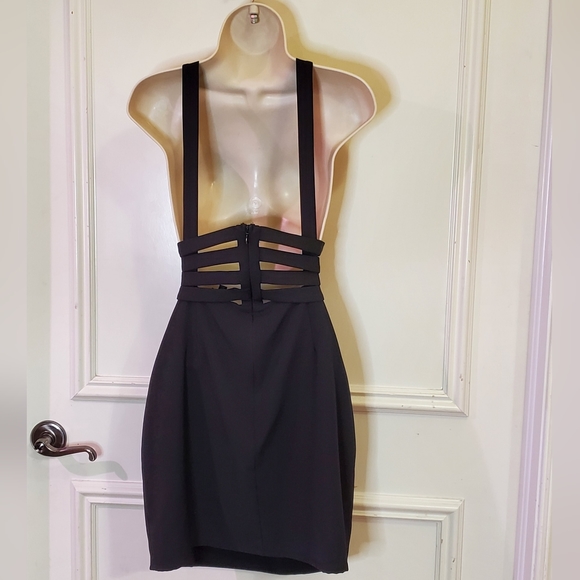 NBD Black Sleeveless Mini Dress with Side Strap Cutouts and Back Exposure, Large - Picture 10 of 16